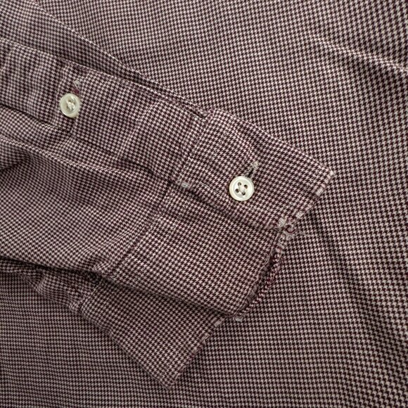 Ralph Lauren Blake Long Sleeve Cotton Button Up Shirt Brown Houndstooth 2XL - Picture 9 of 16